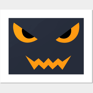 Pumpkin Evil Face Posters and Art